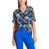 Marccain Sports - WS 5110 W24 -Blouse in blauwe florale print